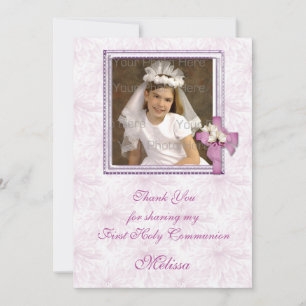 Carte De Remerciements Floral de la Lavande religieuse