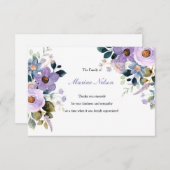 Carte de remerciements floral de lavande (Devant / Derrière)