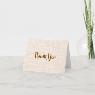 Carte de remerciements floral de lin rustique   Mi