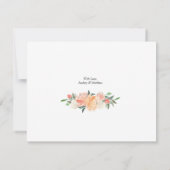 Carte de remerciements floral de pêche romantique (Dos)