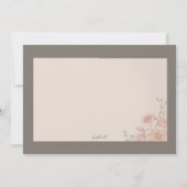 Carte de remerciements floral de perte de (Dos)