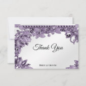 Carte de remerciements floral de pierre gemme viol (Devant)