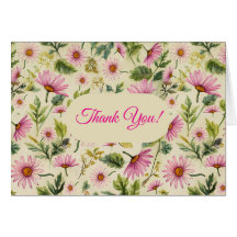 Carte de remerciements floral de printemps