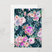 Carte de remerciements floral de profusion de rose (Devant / Derrière)