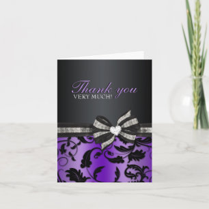 Carte de remerciements floral de sweet sixteen de