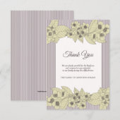 Carte de remerciements floral de sympathie de (Devant / Derrière)