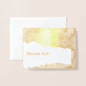 Carte de remerciements floral d'or ou d'argent (Devant avec enveloppe)