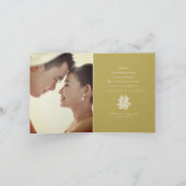 Carte De Remerciements Floral Double Bonheur Or Mariage chinois Photo (Intérieur)