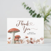 Carte de remerciements floral du champignon Boho F (Debout devant)