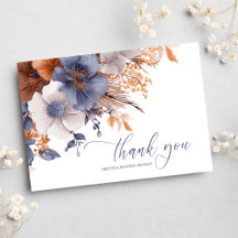 Floral Elegant Dusty Blue Rust Mariage