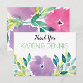 Carte de remerciements floral en fleurs (Devant / Derrière)