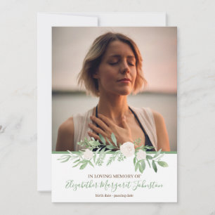 Carte De Remerciements Floral en ivoire élégant dans l'enterrement