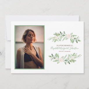 Carte De Remerciements Floral en ivoire élégant dans l'enterrement