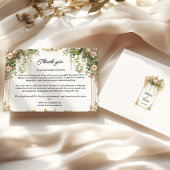 Carte de remerciements floral et verdoyant Rose