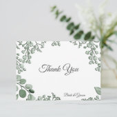 Carte de remerciements Floral Feuille (Debout devant)