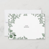 Carte de remerciements Floral Feuille (Dos)