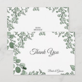 Carte de remerciements Floral Feuille (Devant / Derrière)