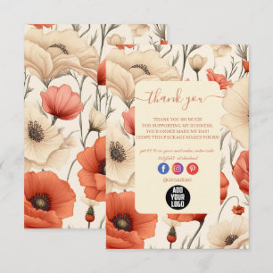 Carte De Remerciements Floral Fleur sauvage élégant moderne