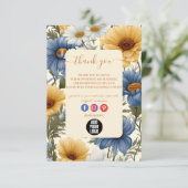 Carte De Remerciements Floral Fleur sauvage élégant moderne (Debout devant)