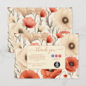 Carte De Remerciements Floral Fleur sauvage élégant moderne (Devant / Derrière)