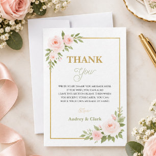 Carte De Remerciements Floral Gold Script Sweet Sixteen   Élégant 16ème