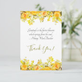 Carte De Remerciements Floral jaune et orange (Debout devant)
