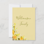 Carte De Remerciements Floral jaune et orange (Dos)