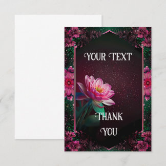 Carte De Remerciements "Floral Lotus Mariage Suite | Starry Night Romance