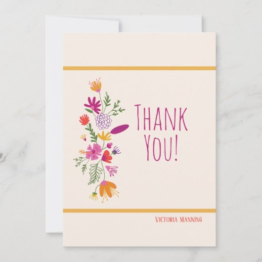 Carte de remerciements floral lunaire (Devant)