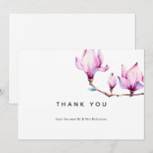 Carte De Remerciements Floral Magnolia (Devant / Derrière)