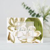 Carte De Remerciements Floral Magnolias Blanc (Debout devant)