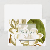 Carte De Remerciements Floral Magnolias Blanc (Devant / Derrière)