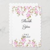 CARTE DE REMERCIEMENTS FLORAL mariage (Devant / Derrière)