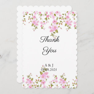 CARTE DE REMERCIEMENTS FLORAL mariage