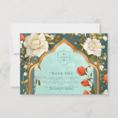Carte De Remerciements Floral Mariage islamique (Devant)