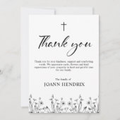 Carte de remerciements Floral Memorial (Devant)