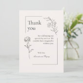 Carte de remerciements Floral moderne (Debout devant)