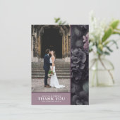 Carte De Remerciements Floral Moody noir et violet (Debout devant)