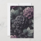 Carte De Remerciements Floral Moody noir et violet (Dos)