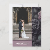 Carte De Remerciements Floral Moody noir et violet (Devant)