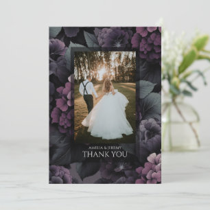 Carte De Remerciements Floral Moody violet