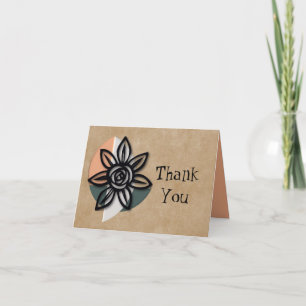 Carte de remerciements floral neutre zen