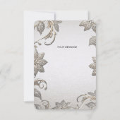 Carte de remerciements floral or argenté (Dos)