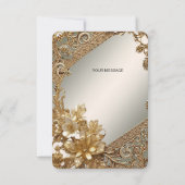 Carte de remerciements floral orné d'or moderne (Dos)