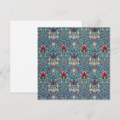 Carte De Remerciements Floral pattern on green leaves blue background (Devant / Derrière)