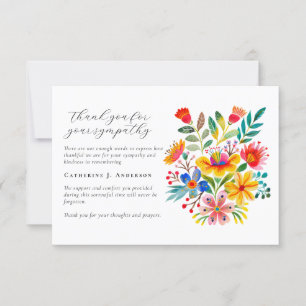 Carte De Remerciements Floral Photo Sympathy Funeral Memorial