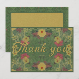 Carte de remerciements floral plat