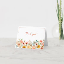 Carte de remerciements floral pliable