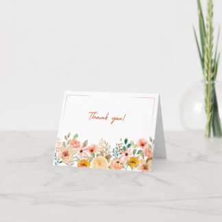 Carte de remerciements floral pliable