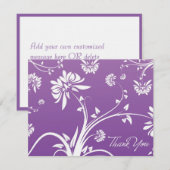 Carte de remerciements Floral pourpre (Devant / Derrière)